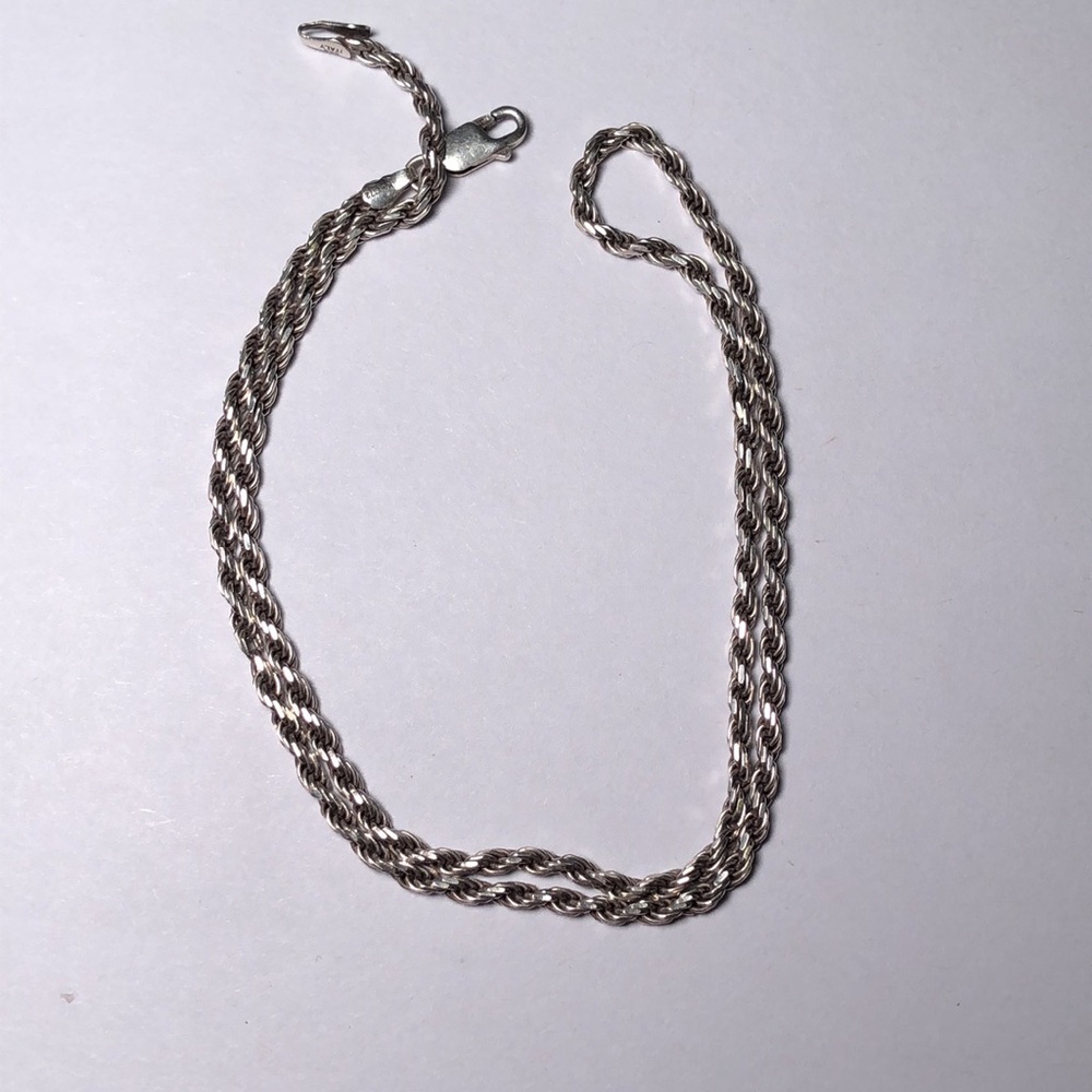 925 Italy sterling silver rope necklace KA 1772 unisex